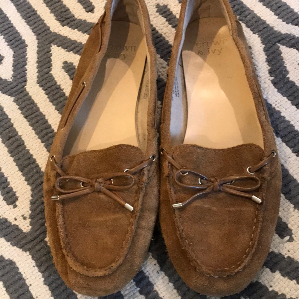 Crown and Ivy suede driving moccasins.